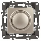 Светорегулятор поворотно-нажимной, 400ВА 230В, Эра Elegance, шампань,14-4101-04