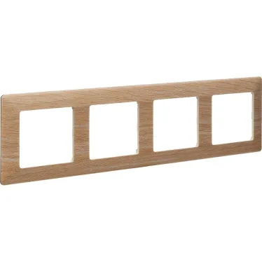 Valena LIFE Рамка 4 поста светлое дерево универсальная