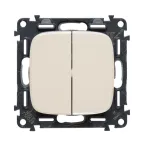 Valena ALLURE Выключатель двухклавишный 10А 250В с лицевой панелью Безвинтовые зажимы Слоновая кость