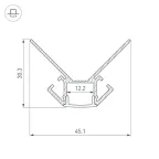 Профиль ARH-DECORE-S12-EXT-2000 ANOD внешний (ARL, Алюминий)