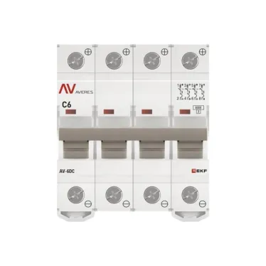 Выключатель автоматический AV-6 DC 4P 6A (C) 6kA AVERES