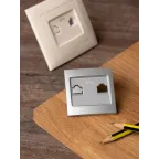 Валенсия лицевая панель розетки Phone 1-местная сталь