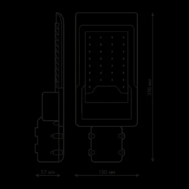 Светильник уличный консольный ДКУ 30 Вт 3000 лм 3000К AC 220В IP65 316х130х57мм широкая КСС Ш Avenue Gauss