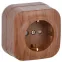 GLORY Розетка одноместная наружная с заземлением с защитной шторкой дуб