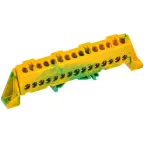 TEKFOR Шина PE земля в комбинированном DIN-изоляторе Стойка 6х9-15-ЖЗ IEK