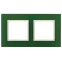 Рамка на 2 поста, стекло, Эра Elegance, зелёный+сл.кость, 14-5102-27