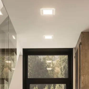 Светильник светодиодный ДВО 18 Вт 1480 лм 4000К AC 220В IP20 квадрат 200х200х36мм монт разм 170х170мм Алюминий с декоративным стеклом Glass Gauss