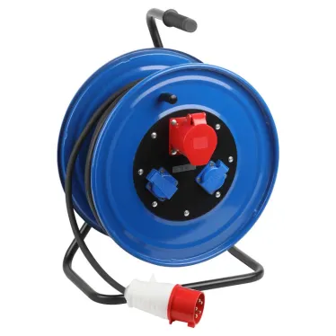 Удлинитель силовой IND380-RM-3e-5x4-30m-IP44 380В на катушке 3 розетки 1xCEE 5P/2xSCHUKO 30м КГ 5х4 32A IP44