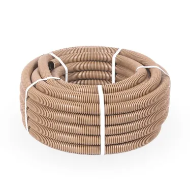 Труба гофрированная ПВХ легкая 350 Н сосна с/з d32 мм (25 м/уп)