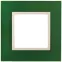 Рамка на 1 пост, стекло, Эра Elegance, зелёный+сл.кость, 14-5101-27