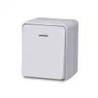 AtlasDesign Profi54 выключатель одноклавишный с подсветкой IP54 10 АХ, БЕЛЫЙ, Россия