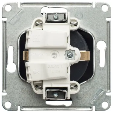 GLOSSA Розетка с заземлением антрацит в рамку