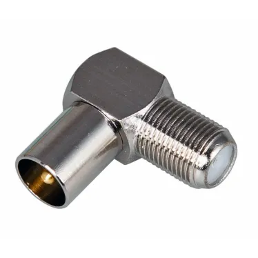 Переход гнездо F - штекер TV угловой,