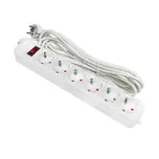 Фильтр сетевой 6x5м 10А/2.2кВт с выключателем с заземлением ПВС 3х0.75 Блокбастер PROxima