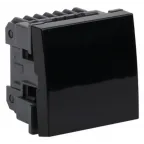 Выключатель модульный одноклавишный 45х45мм черный