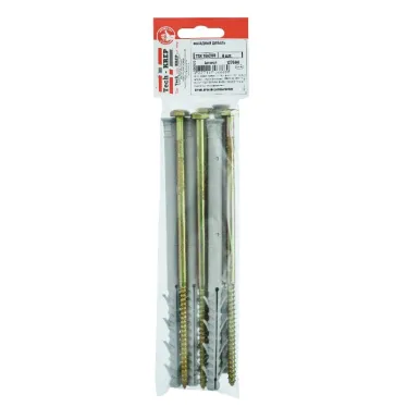 Дюбель фасадный с шурупом 10х200 TSX потайной бортик, полипропилен, шестигранная головка (4шт)