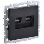 BRITE Розетка компьютерная двойная RJ45 кат.5E РК10-2-БрЧ черный