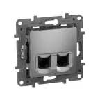 ETIKA Двойная розетка RJ 45 категория 5е UTP алюминий