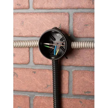 Коробка распаячная КМР-040-038 с крышкой (65х40) 4 мембранных ввода чёрная IP54