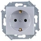 Розетка 2P+E Schuko, 16А, 250В, винтовой зажим, алюминий