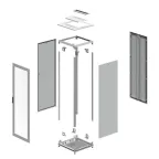 Шкаф напольный 24U 800х1000мм две перфорированые двери крыша укомплектована вводом и заглушками