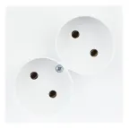 Розетка 2х2К без защитных шторок, белый