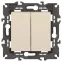 Выключатель двойной, 10АХ-250В, Эра Elegance, сл.кость,14-1104-02