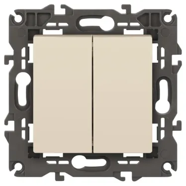 Выключатель двойной, 10АХ-250В, Эра Elegance, сл.кость,14-1104-02