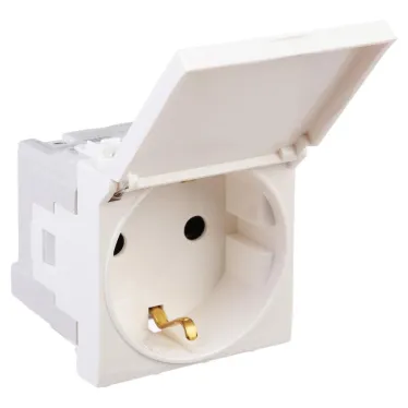 Avanti Розетка с крышкой ''Белое облако'', 2P+E, 2 модульная