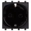 Avanti Розетка ''Черный квадрат'', 2P+E, с защитными шторками, 2 модульная