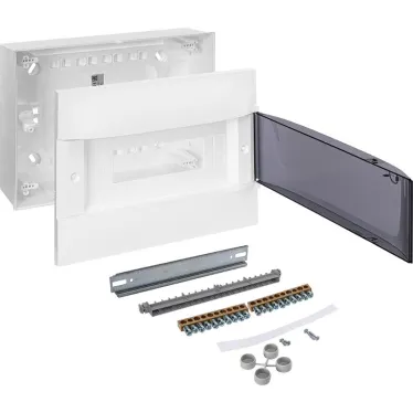 Practibox S Пластиковый щиток Навесной (ЩРн-П) 1X12 Дымчатая дверь