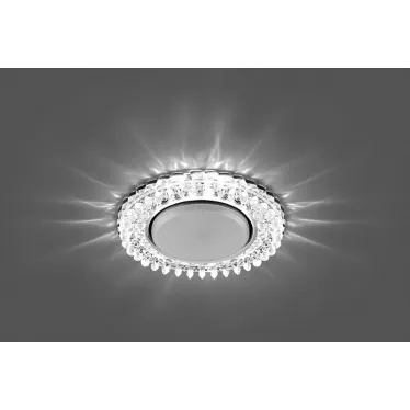 Светильник ДВО-15w GX53 без лампы со светодиодной подсветкой 4000К прозрачный хром