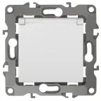 12-2003-01 Электроустановка ЭРА Розетка 2P+E Schuko со шторками с крышкой, 16А-250В, б.л., Эра12, белый | Б0038806 | ЭРА