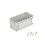 Корпус IP66/IP67, 300х150х146 мм, без МП, с фланцами, прозрачная крышка H- 21 мм