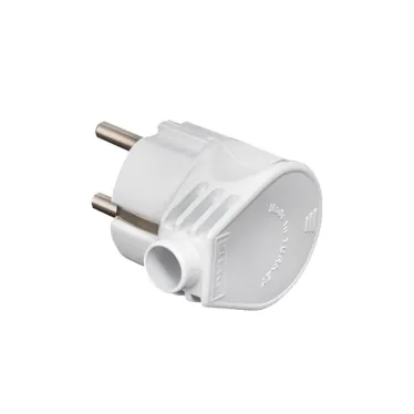 Вилка угловая усиленная с заземлением белая 16А 250В Proxima