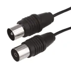 ВЧ кабель, ТВ гнездо - ТВ штекер, длина 5 метров, чeрный,