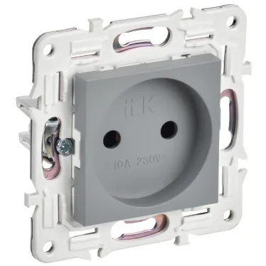SKANDY Розетка без заземления без защитных шторок 10А SK-R02Gr серый IEK