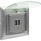 VALENA Розетка двойная USB алюминий