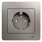 GLOSSA розетка с заземлением со шторками в сборе платина