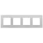 Рамка для розеток и выключателей Elegance 14-5104-01 на 4 поста, стекло, Эра Elegance, белый+белый