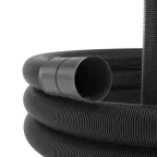 Труба гибкая двустенная дренажная D-125мм класс SN6 перфорация 360 градусов черный