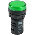 Лампа AD-22DS сигнальная зеленая светодиодная 12В