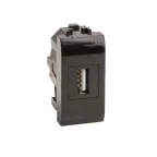 Розетка USB 2.0 Brava черная 1 модуль