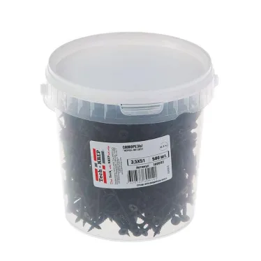 Саморез гипсокартон/металл 3,5х51 черный (500шт) - ведро