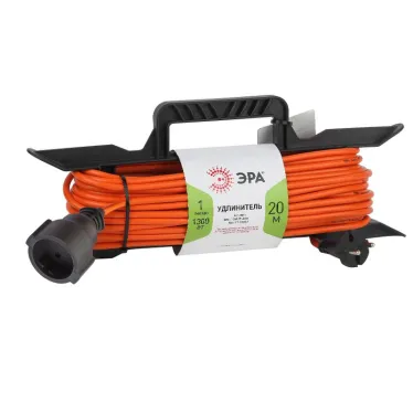 Удлинитель силовой на рамке без заземления 1 розетка 20м ПВС 2x0.75мм2 UFx-1-2x0.75-20m ЭРА