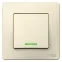BLANCA скрытой установки одноклавишный выключатель (cх.1) с подсветкой, 6A, 250B, молочный