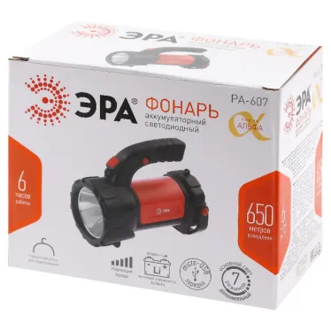 Фонарь светодиодный PA-607 прожектор аккумуляторный 8 Вт, литий, поворотная ручка, Альфа