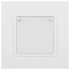 Розетка 2P+E Schuko со шторками с крышкой, 16А-250В, Эра Elegance, белый, 14-2103-01