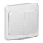 ЭТЮД Выключатель двухклавишный скрытый белый сх.5