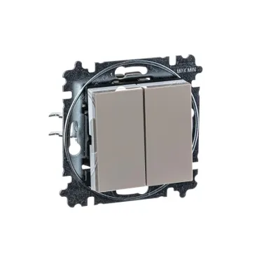 Переключатель двухклавишный Levit кофе макиато / белый